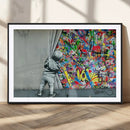 Banksy Colorful Street Graffiti Canvas Wall Art Print, by MyGreatCanvas | Canvas Wall Art Prints | Photo Prints & Wall Decor