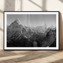 Everest Himalaya Mountain Peaks Black & White Triptych