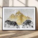 Golden Mountain Triptych Wall Art Canvas Print, Modern