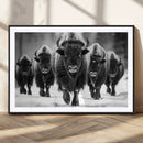 American Bison Art | Buffalo Herd Wall Art Canvas Print, BW by MyGreatCanvas | Canvas Wall Art Prints | Photo Prints & Wall Decor