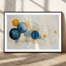 Geometric Blue Orange Abstract Wall Art Canvas, Geometric