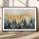 Abstract Forest Print - Mountain Wall Art | Autumn Landscape