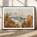 Golden Autumn Forest Wall Art Canvas | Mountain Landscape