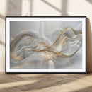 Abstract art Grey and Gold Lines Wall Art