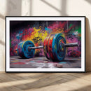Abstract Graffiti Barbell Canvas Wall Art – Urban Fitness