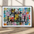 Life Beautiful Art Print - Banksy Graffiti Wall Art Canvas by MyGreatCanvas | Canvas Wall Art Prints | Photo Prints & Wall Decor