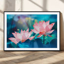 Pink Lotus Flower Canvas Wall Art | Vibrant Floral Wall