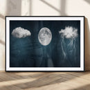 3 Piece Indigo Cloud Wall Art, Thunderstorm Moon Cloud by MyGreatCanvas | Canvas Wall Art Prints | Photo Prints & Wall Decor