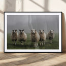 Flock of Sheep in a Mystical Fog – Pastoral Wall Art Canvas by MyGreatCanvas | Canvas Wall Art Prints | Photo Prints & Wall Decor