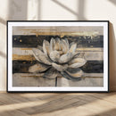 Abstract Lotus Flower Wall Art Canvas Print, Meditation Yoga