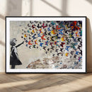 Banksy Graffiti Wall Art Canvas Print: Girl Releasing by MyGreatCanvas | Canvas Wall Art Prints | Photo Prints & Wall Decor