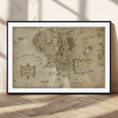 Vintage Middle Earth Map Wall Art Canvas – Lord of the Rings