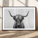 Highland Wall Art Canvas Print – Minimalist Black and White