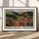 Yayoi Kusama Landscape Canvas Print, Vibrant Floral Mountain