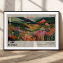 Yayoi Kusama Abstract Print, Vibrant Floral Mountain Art