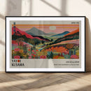 Yayoi Kusama Landscape Canvas Print, Vibrant Floral Mountain