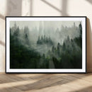 Misty Forest Wall Art – Tranquil Green Woodland Canvas by MyGreatCanvas | Canvas Wall Art Prints | Photo Prints & Wall Decor