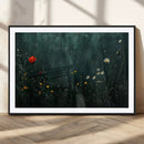 Wildflower Field Framed Wall Art, Vintage Botanical