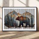 Rustic Grizzly 399 Bear and Mountain Wood Canvas Wall Art - by MyGreatCanvas | Canvas Wall Art Prints | Photo Prints & Wall Decor
