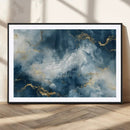 Large Abstract Print - Luxe Blue and Gold Abstract Canvas