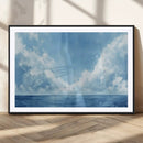 Abstract Ocean Print Artwork- Serene Blue Ocean Canvas Wall