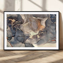 Abstract Blue and Gold Wall Art - Fluid Ink Artwork - Modern
