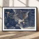 Large Abstract Blue and Gold Canvas Wall Art Fluid Ink