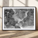 Black White Abstract Canvas Wall Art - Fluid Ink Artwork -