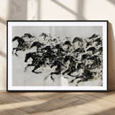 Abstract Horse Wall Art Canvas Print - Dynamic Black Ink