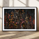 Dark Floral Canvas Wall Art - Moody Botanical Flower Print -