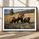 Grizzly Bear Family Wall Art Canvas Print – Majestic