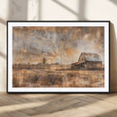 Rustic Farmhouse Wall Art Canvas Print | Barn and Field