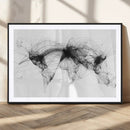 Flight Routes Air Traffic Map Canvas Wall Art - Framed -