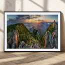 Mountain Sunset Panoramic Wall Art Canvas Print – Framed