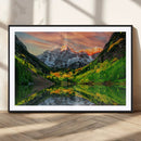 Maroon Bells Lake Wall Art Canvas Print – Framed Majestic