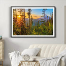 Forest Sunset Wall Art Canvas Print – Green Pines Sunset