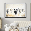 Texas Longhorn Wall Art Canvas Print – Rustic Western Bull