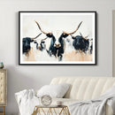 Texas Longhorn Wall Art Canvas Print – Majestic Horned Bull