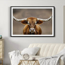 Texas Longhorn Wall Art Canvas Print – Brown Bull Rustic