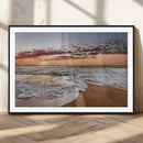 Ocean Sunset Wall Art Canvas Print – Framed Sandy Shore