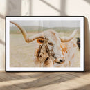 Texas Longhorn Wall Art Canvas Print – Framed Spotted Cow