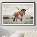 Texas Longhorn Wall Art Canvas Print – Framed Spotted Cattle by MyGreatCanvas | Canvas Wall Art Prints | Photo Prints & Wall Decor