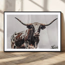 Texas Longhorn Wall Art Canvas Print – Framed Spotted Bull by MyGreatCanvas | Canvas Wall Art Prints | Photo Prints & Wall Decor