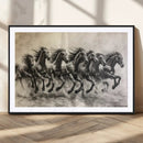 Running Horses Wall Art Canvas Print – Framed Monochrome by MyGreatCanvas | Canvas Wall Art Prints | Photo Prints & Wall Decor
