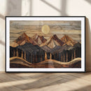 Wood Mountain Wall Art Canvas Print – Framed Boho Abstract