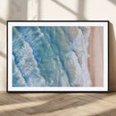 Aerial Ocean View Wall Art Canvas Print – Framed Soft Blue