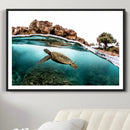 Sea Turtle Wall Art Canvas Print – Framed Ocean Life