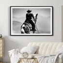 Western Wall Art Canvas Print – Framed Cowboy and Horse