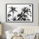Palm Wall Art Canvas Print – Framed Monochrome Tropical