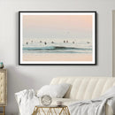 Pastel Ocean Wall Art Canvas Print – Framed Soft Sunset Calm
